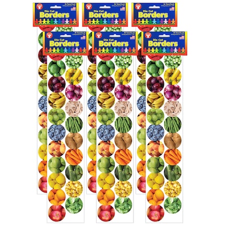 HYGLOSS PRODUCTS Fruits And Veggies Border, 36 Feet/Pack, PK6 33631